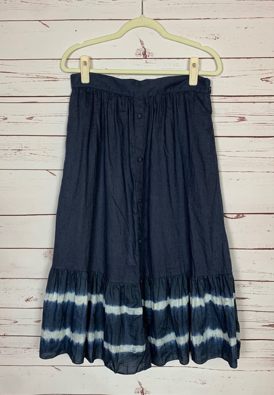 Sachin & Babi Anthropologie Women's Size 10 Navy Linen Pockets Long Skirt $475